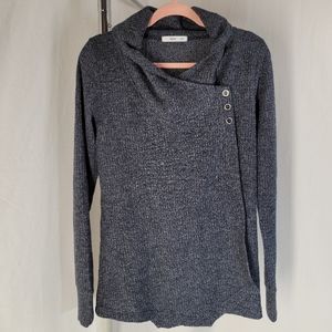 Tonic Expansion Wrap long sleeve athletic cardigan, slate blue, women's large